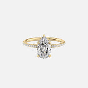 The Pave Alison Pear Lab Diamond Ring 14k Yellow Gold 001