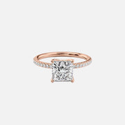  The Pave Alison Princess Lab Diamond Ring 18k Rose Gold 001