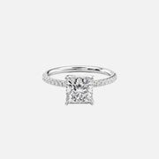  The Pave Alison Princess Lab Diamond Ring 18k White Gold 001