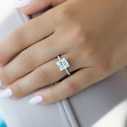  The Pave Alison Princess Moissanite Ring 14k White Gold 003