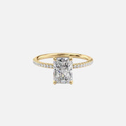  The Pave Alison Radiant Lab Diamond Ring 18k Yellow Gold 001
