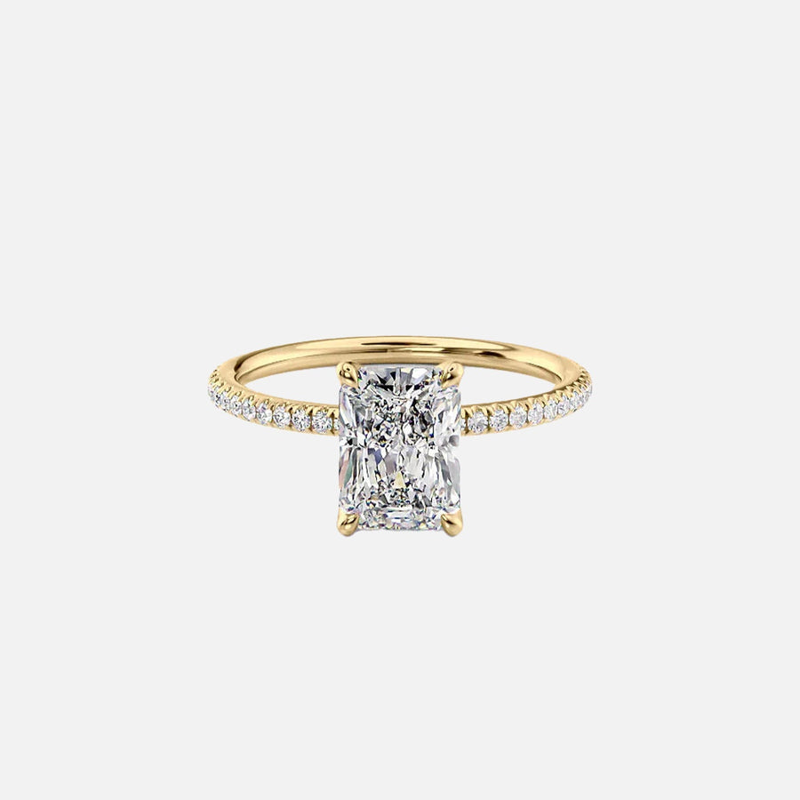  The Pave Alison Radiant Lab Diamond Ring 18k Yellow Gold 001