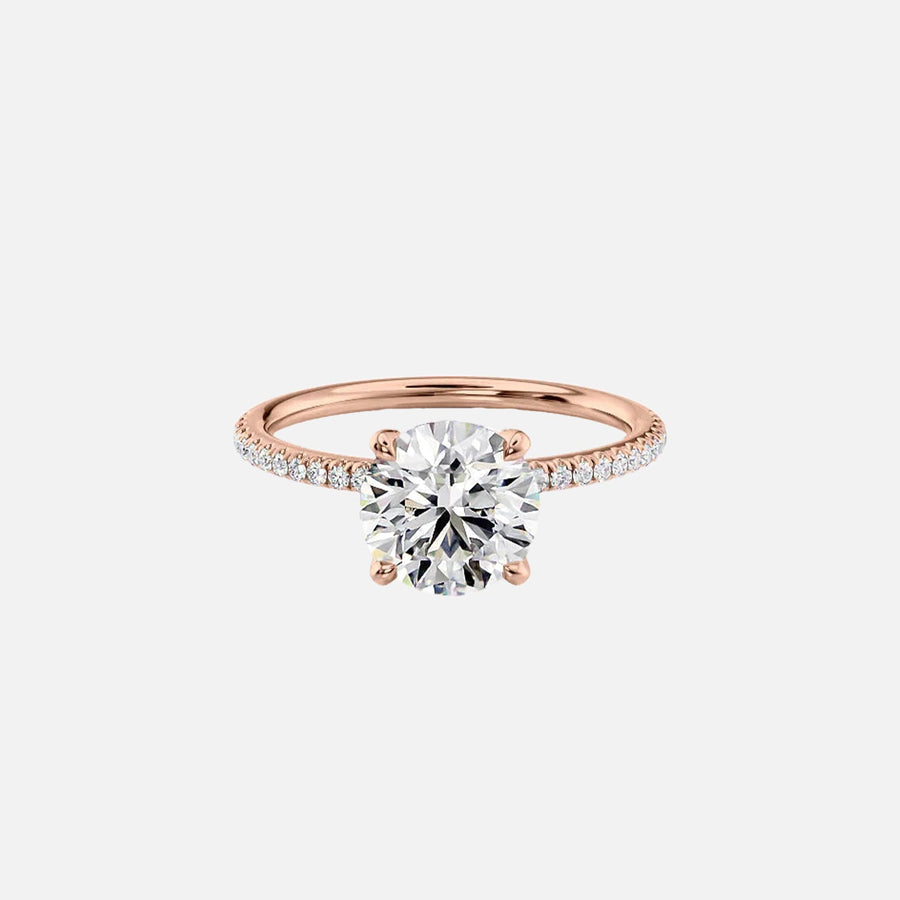  The Pave Alison Round Lab Diamond Ring 14k Rose Gold 001