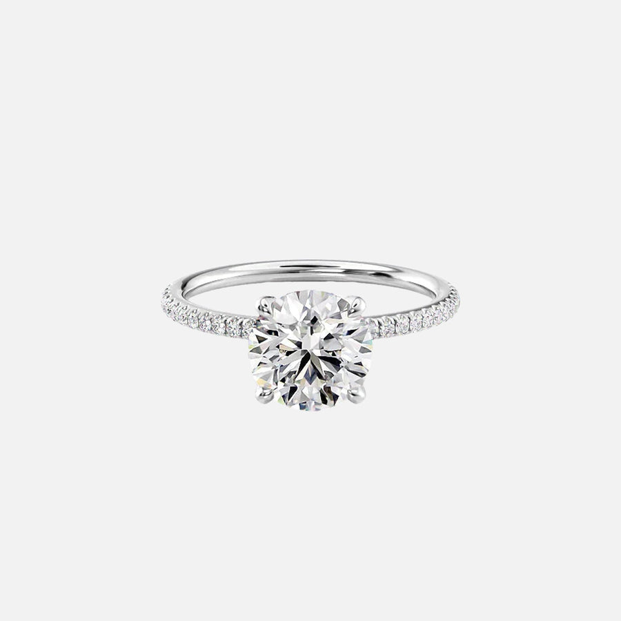  The Pave Alison Round Lab Diamond Ring 14k White Gold 001