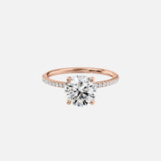  The Pave Alison Round Moissanite Ring 14k Rose Gold 001