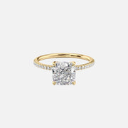  The Pave Ashley Cushion Lab Diamond Ring 18k Yellow Gold 001