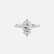  The Pave Ashley Marquise Moissanite Ring 18k White Gold 001
