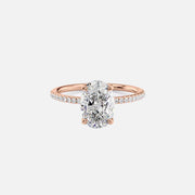  The Pave Ashley Oval Lab Diamond Ring 14k Rose Gold 001