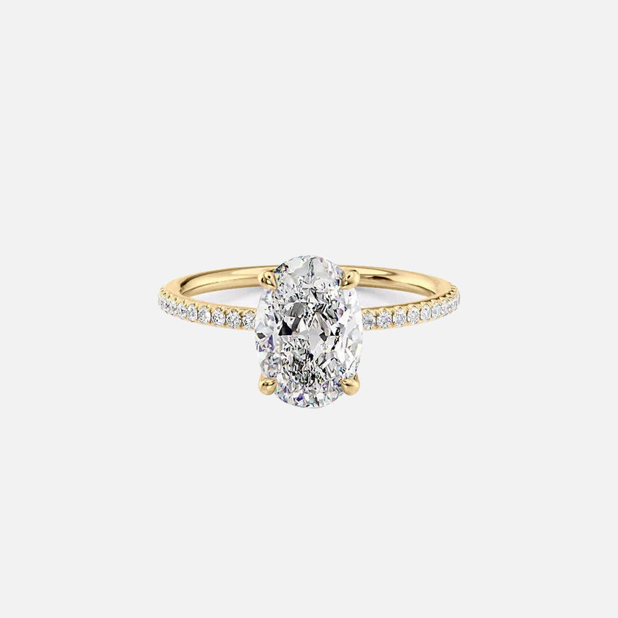 The Pave Ashley Oval Lab Diamond Ring 14k Yellow Gold 001