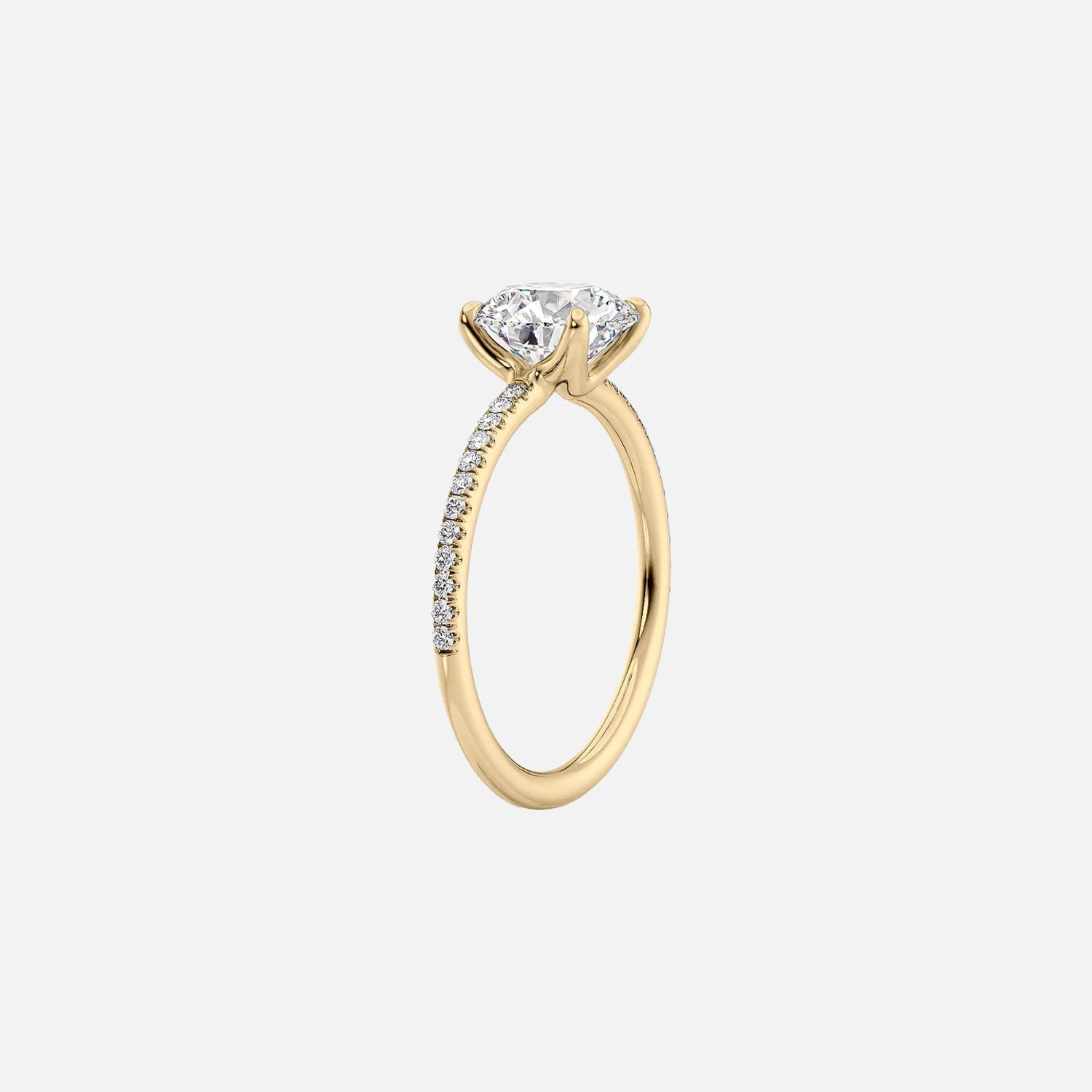  The Pave Ashley Oval Lab Diamond Ring 14k Yellow Gold 002