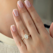  The Pave Ashley Oval Lab Diamond Ring 14k Yellow Gold 003