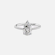  The Pave Ashley Pear Lab Diamond Ring 18k White Gold 001