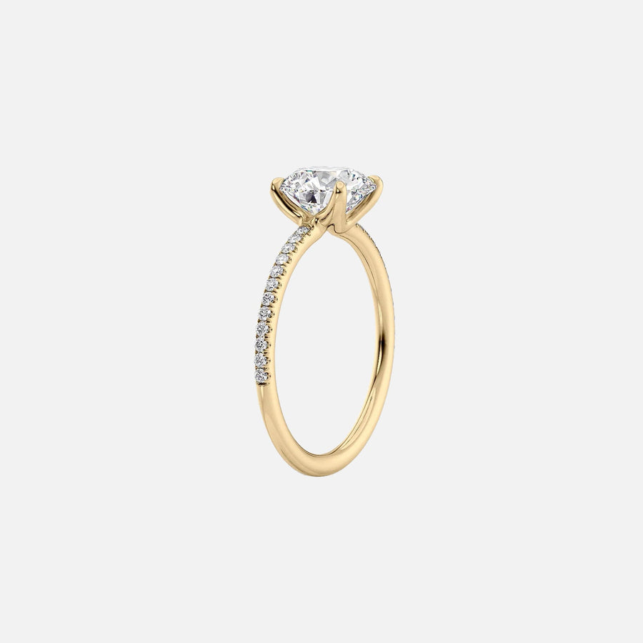  The Pave Ashley Pear Lab Diamond Ring 18k Yellow Gold 002