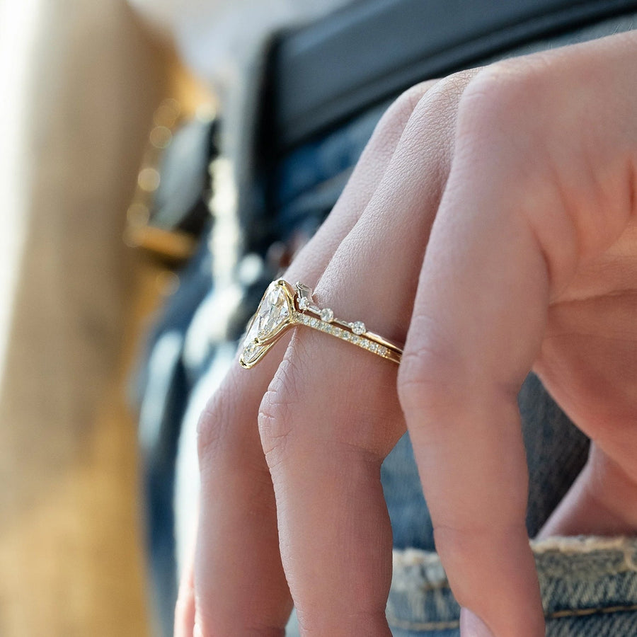  The Pave Ashley Pear Lab Diamond Ring 18k Yellow Gold 003