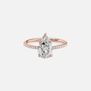  The Pave Ashley Pear Moissanite Ring 14k Rose Gold 001