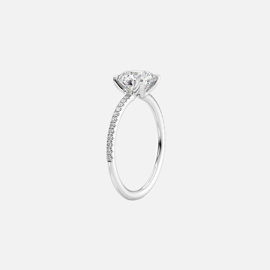  The Pave Ashley Princess Lab Diamond Ring 14k White Gold 002