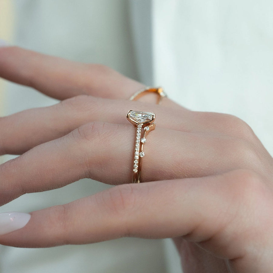  The Pave Ashley Radiant Lab Diamond Ring 14k Rose Gold 004 Final