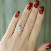  The Pave Ashley Radiant Lab Diamond Ring 14k White Gold 003