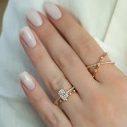  The Pave Ashley Radiant Lab Diamond Ring 18k Rose Gold 003