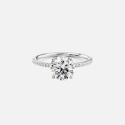  The Pave Ashley Round Lab Diamond Ring 14k White Gold 001