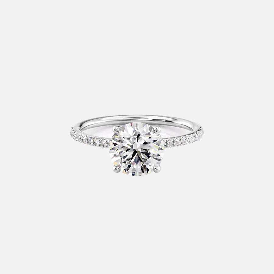  The Pave Ashley Round Lab Diamond Ring 14k White Gold 001