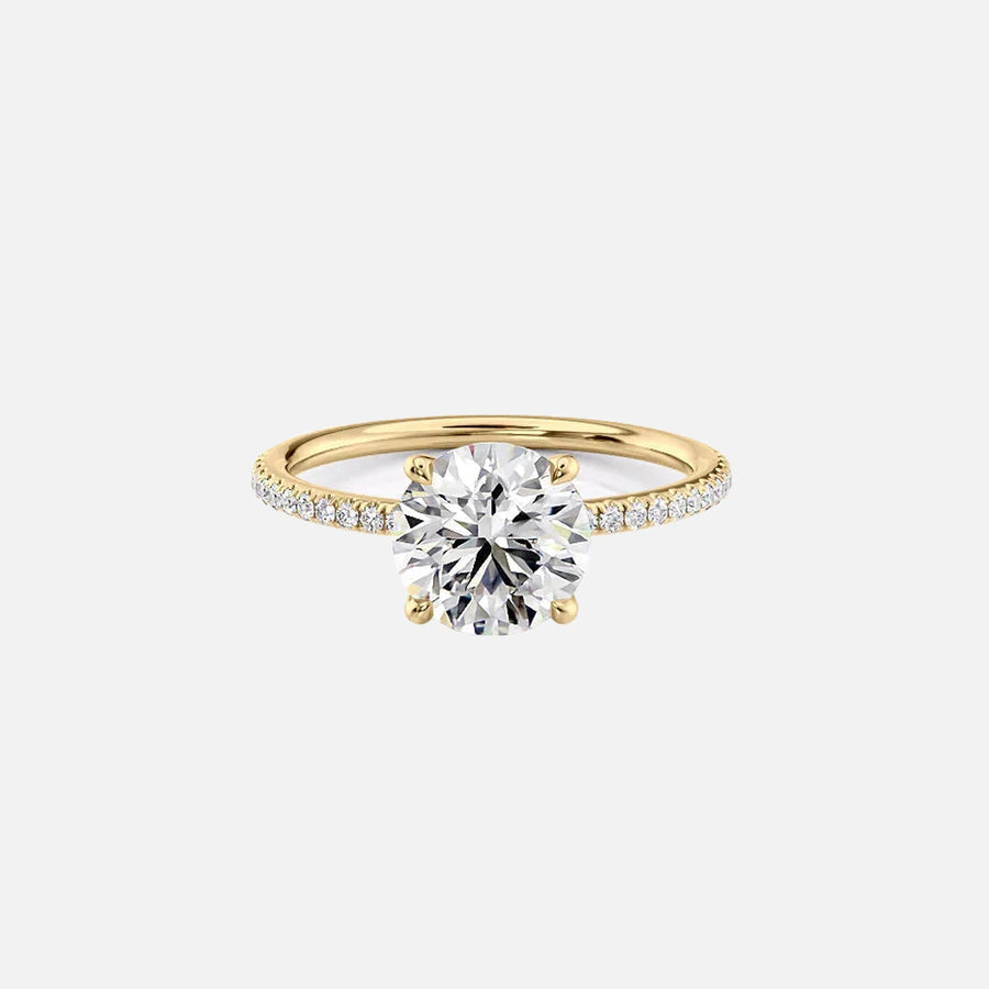 The Pave Ashley Round Lab Diamond Ring 14k Yellow Gold 001