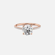  The Pave Ashley Round Lab Diamond Ring 18k Rose Gold 001