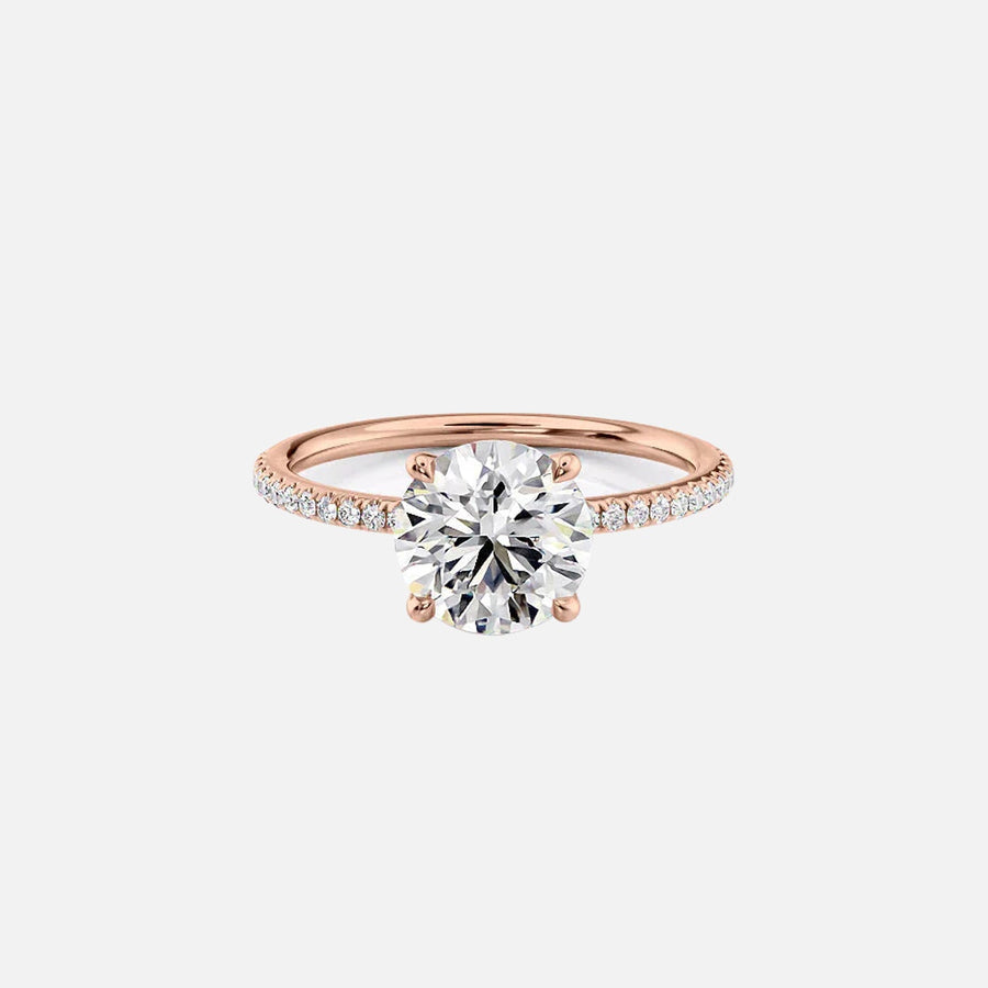  The Pave Ashley Round Lab Diamond Ring 18k Rose Gold 001