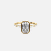 The Pave Charlotte Emerald Lab Diamond Ring 14k Yellow Gold 001