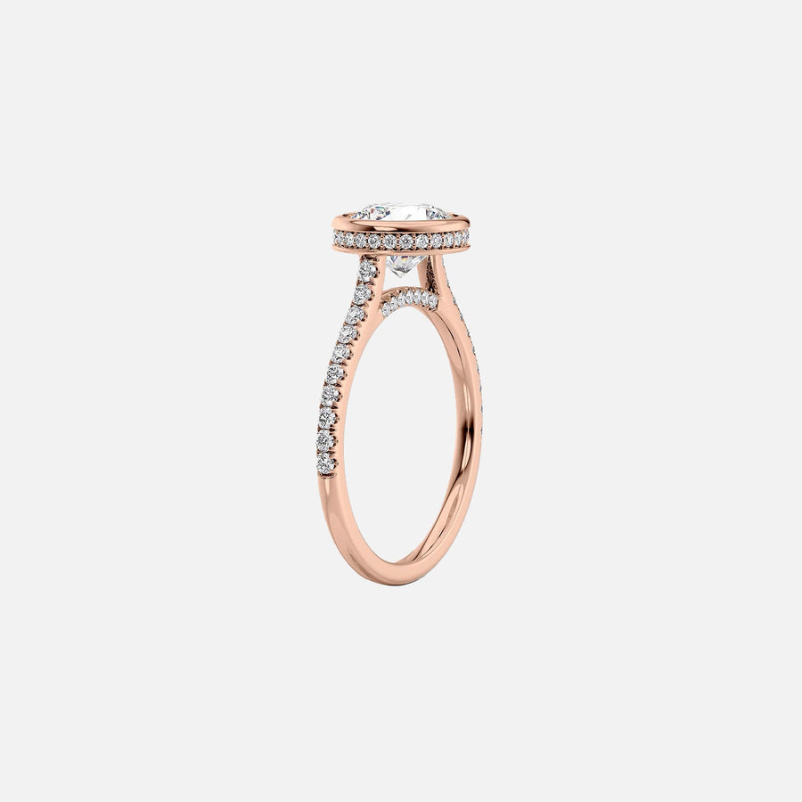  The Pave Charlotte Emerald Lab Diamond Ring 18k Rose Gold 002