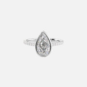  The Pave Charlotte Pear Moissanite Ring 18k White Gold 001