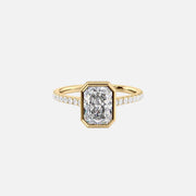 The Pave Charlotte Radiant Lab Diamond Ring 14k Yellow Gold 001