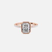  The Pave Charlotte Radiant Lab Diamond Ring 18k Rose Gold 001