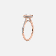  The Pave Charlotte Radiant Lab Diamond Ring 18k Rose Gold 002