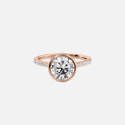  The Pave Charlotte Round Lab Diamond Ring 14k Rose Gold 001