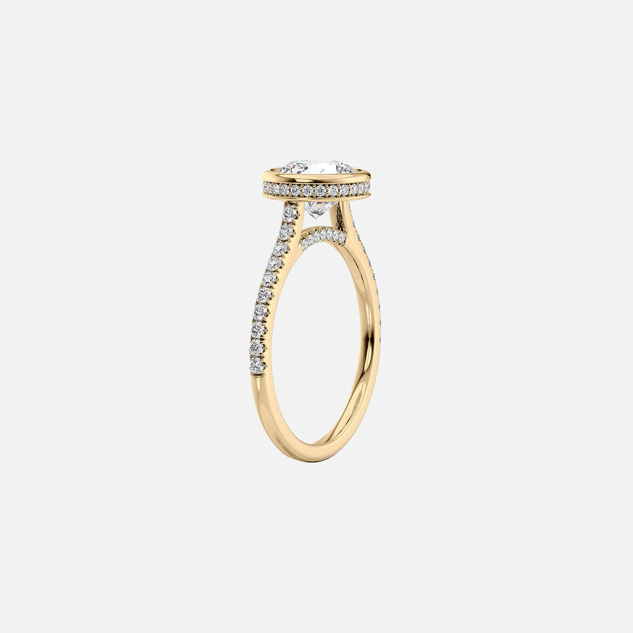  The Pave Charlotte Round Lab Diamond Ring 18k Yellow Gold 002