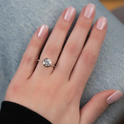  The Pave Charlotte Round Moissanite Ring 14k Rose Gold 003