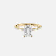  The Pave Claire Emerald Lab Diamond Ring 18k Yellow Gold 001
