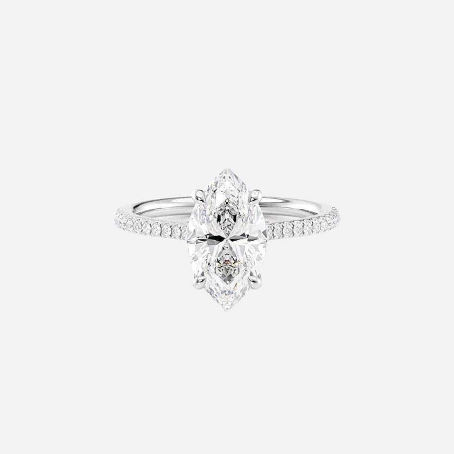  The Pave Claire Marquise Lab Diamond Ring 18k White Gold 001