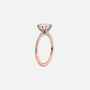  The Pave Claire Oval Lab Diamond Ring 14k Rose Gold 002