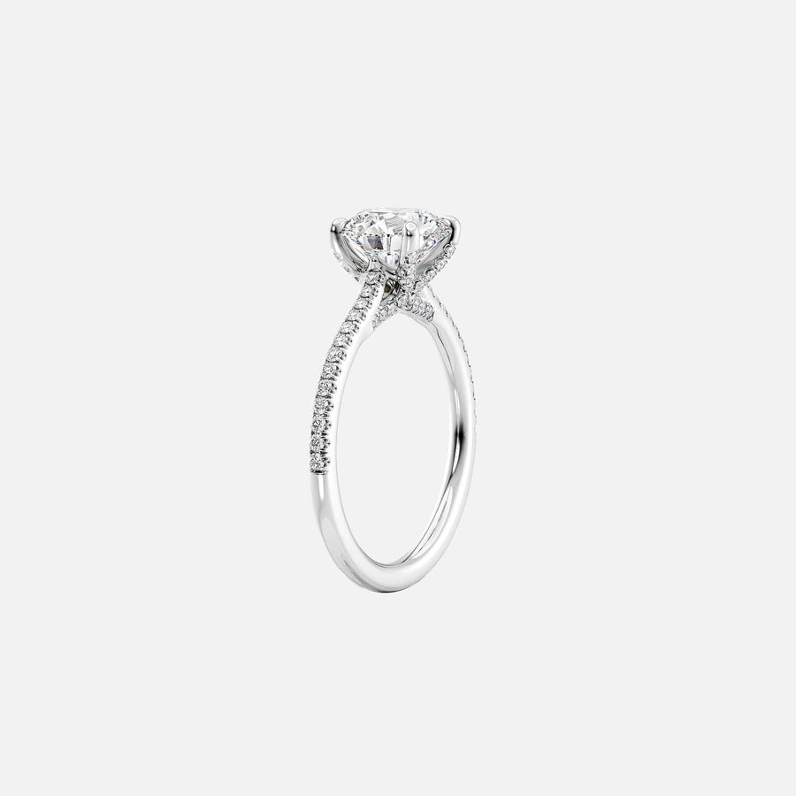  The Pave Claire Oval Lab Diamond Ring 14k White Gold 002