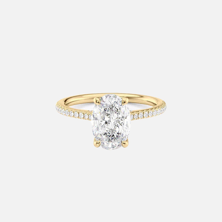 The Pave Claire Oval Lab Diamond Ring 14k Yellow Gold 001