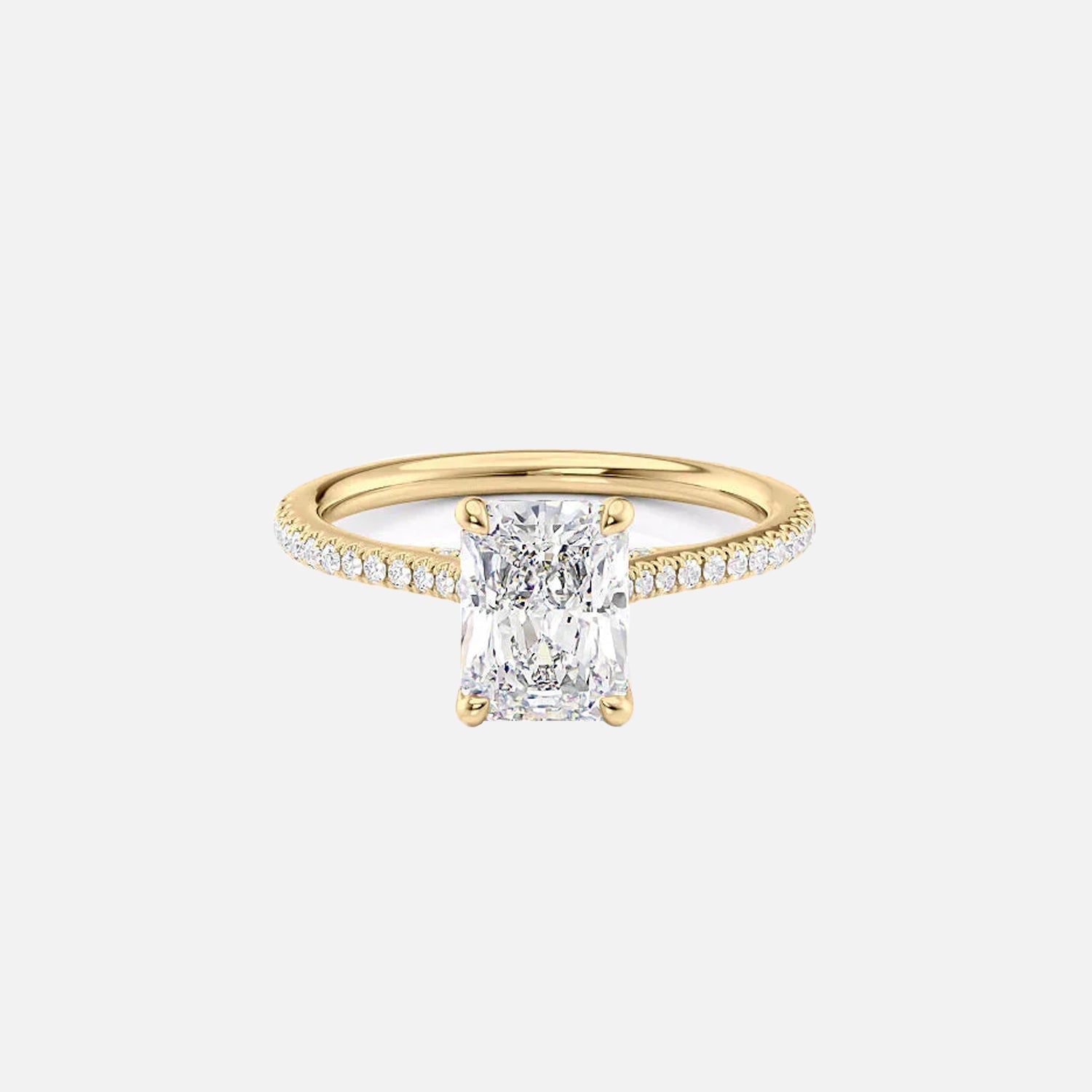 The Pave Claire Radiant Lab Diamond Ring 14k Yellow Gold 001