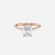  The Pave Claire Radiant Moissanite Ring 14k Rose Gold 001