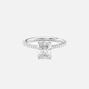  The Pave Claire Radiant Moissanite Ring 14k White Gold 001