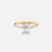  The Pave Claire Radiant Moissanite Ring 18k Yellow Gold 001