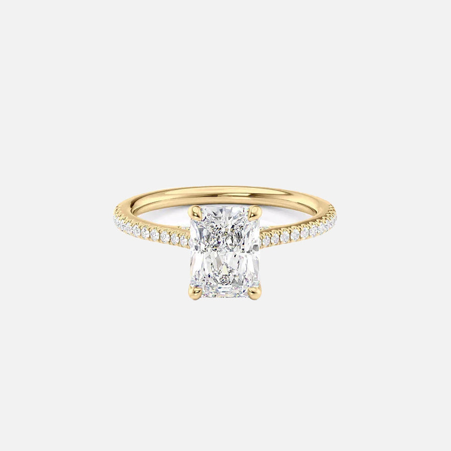  The Pave Claire Radiant Moissanite Ring 18k Yellow Gold 001