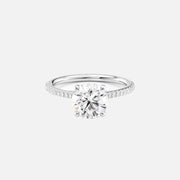  The Pave Claire Round Lab Diamond Ring 14k White Gold 001