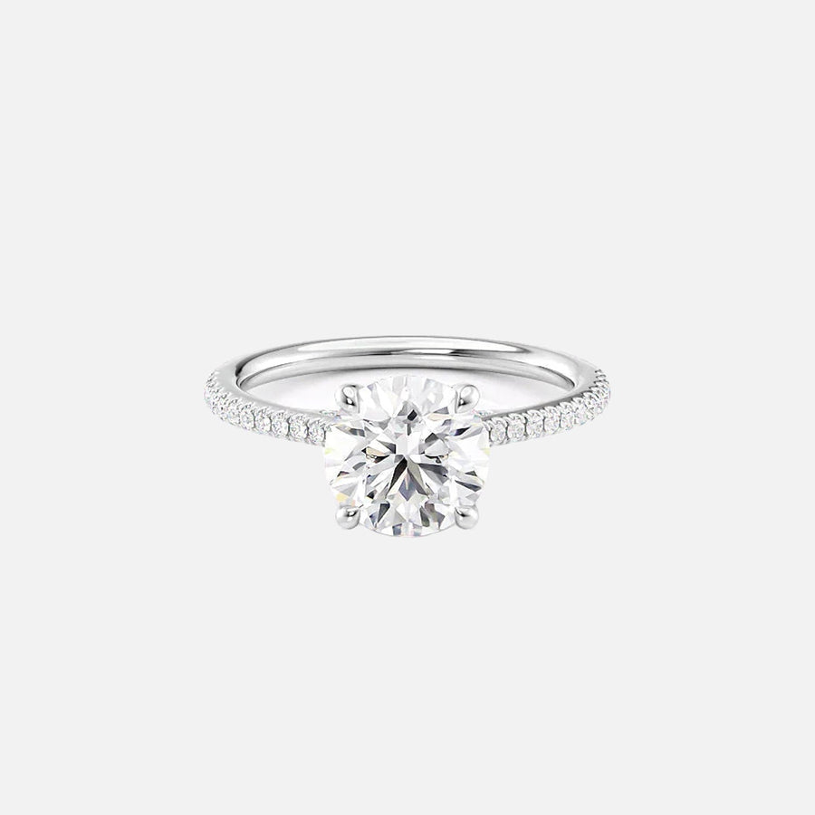  The Pave Claire Round Lab Diamond Ring 14k White Gold 001