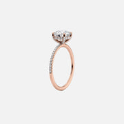  The Pave Crown Kamellie Oval Lab Diamond Ring 18k Rose Gold 002